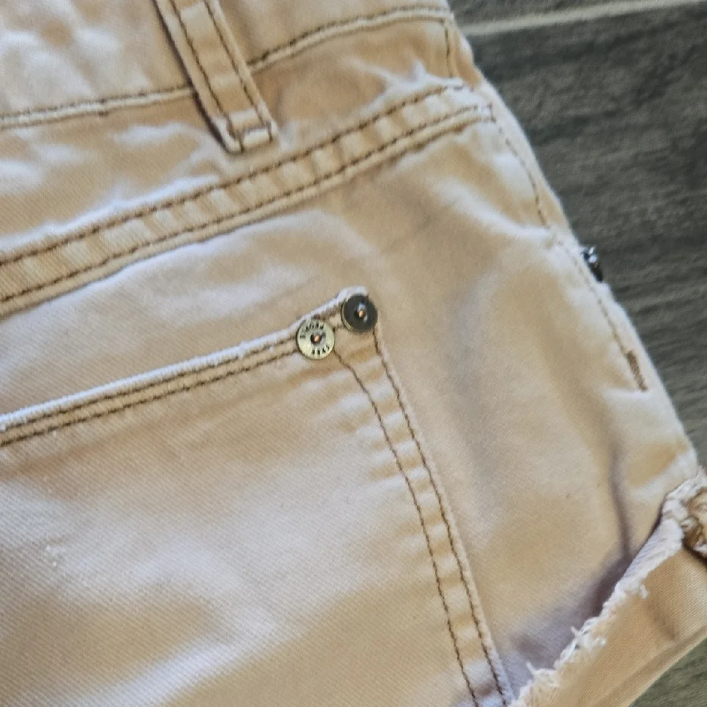 Free People Tan Jean Shorts Distressed Style - Picture 6 of 6